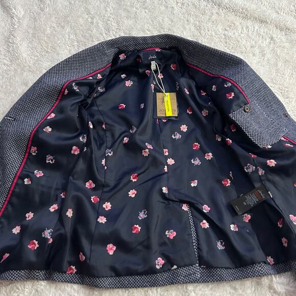 NWT Joules Juliane Blazer Womens French Navy Blue Cotton Size 2 Business/Preppy - Picture 9 of 10